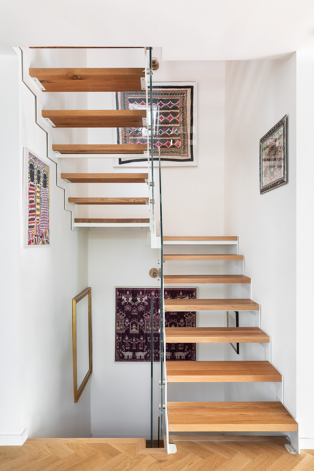 The new central staircase connecting the four floors